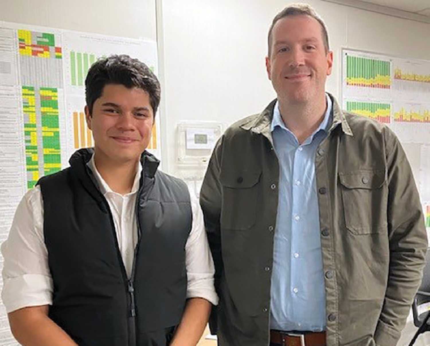Victor Santos Cardoza (left) and his former vice-principal Scott Sully (right) were invited to address the SECPSD board members on October 11.